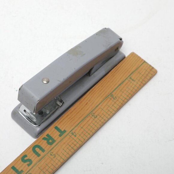 Vintage Rexel Meteor MK2 Steel Desk Stapler Grey Retro England Office MCM - Picture 3 of 9